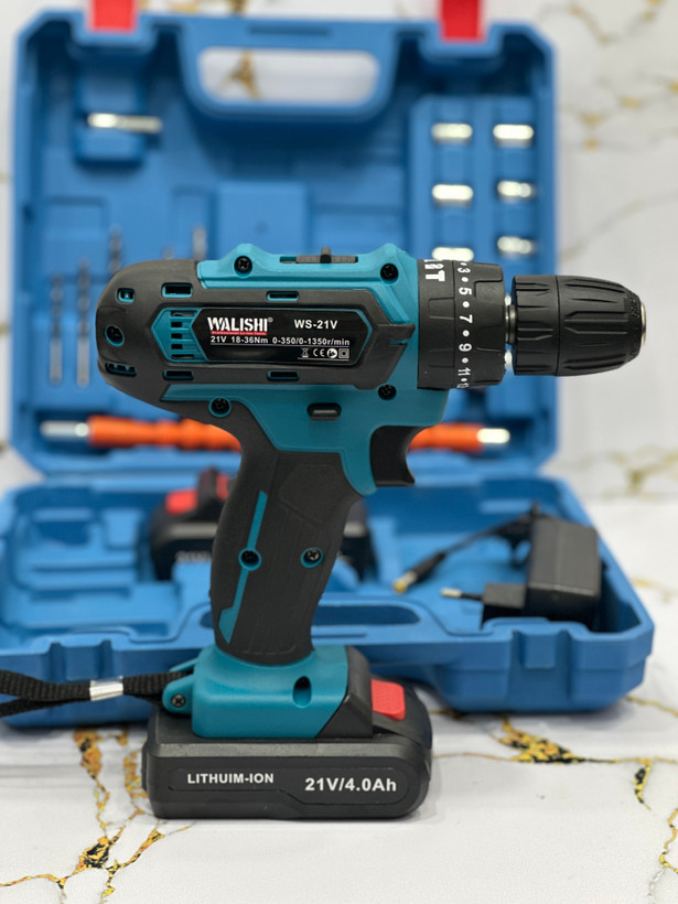 دریل پیچ گوشتی شارژی چکشی برندWALISHI مدل WS-21V 21V
